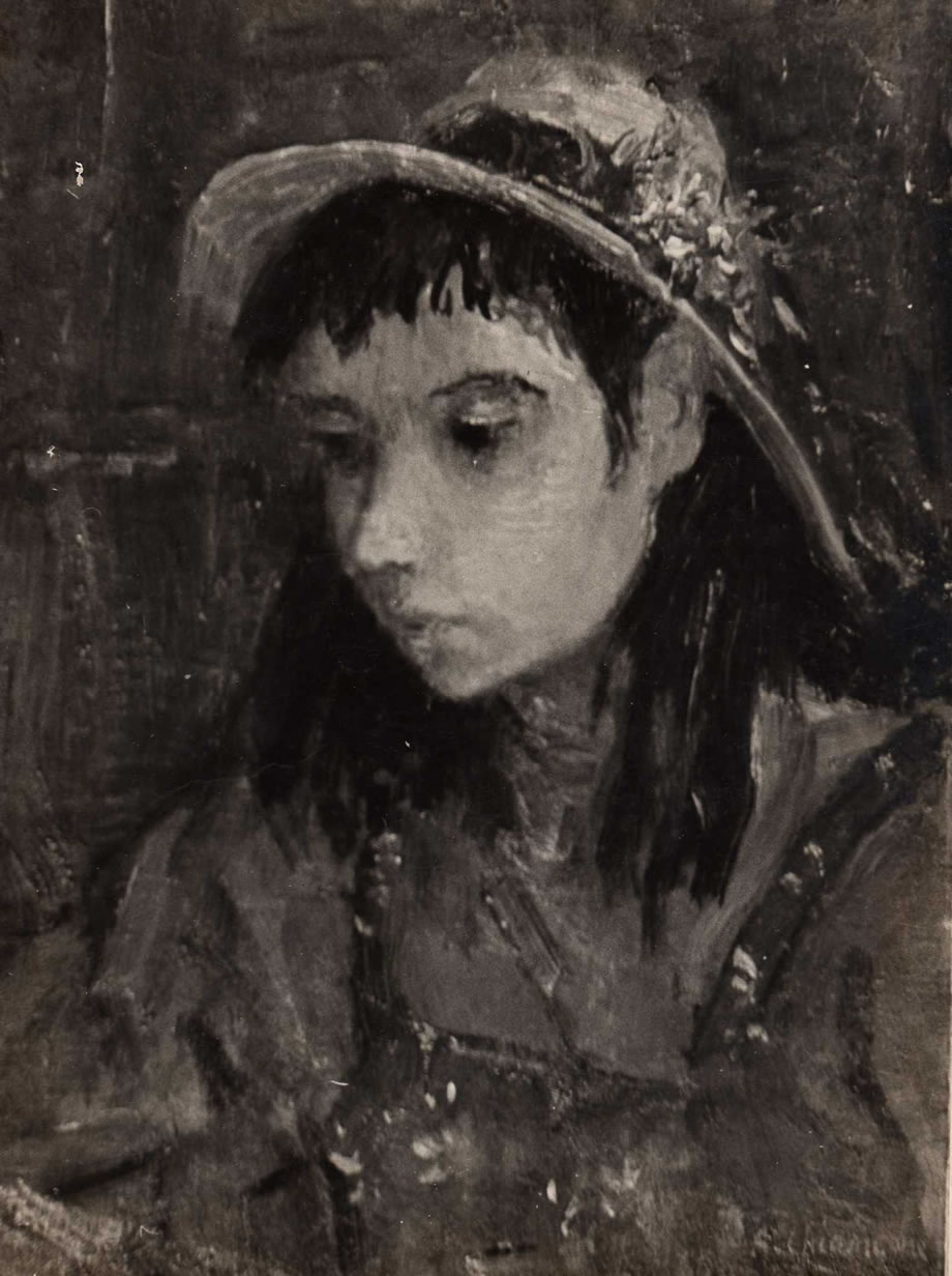Ragazza con paglia, sd 1946-47, olio, Venezia, collezione privata